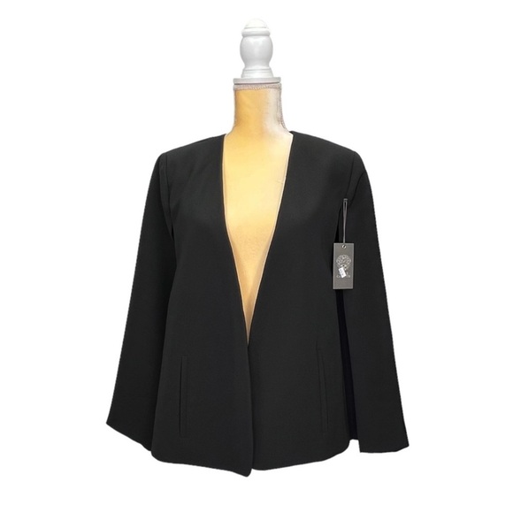 Vince Camuto Milano Twill Cape Jacket Size 12 Black Blazer Suit Coat New NWT - Picture 3 of 9